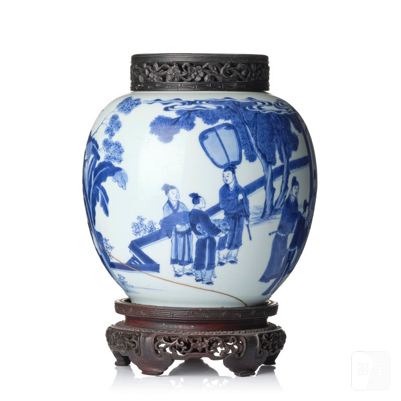 A blue and white jar, - 图3
